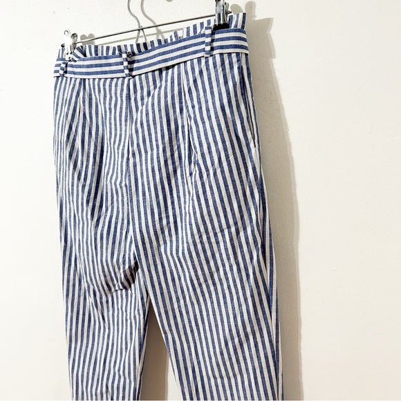 Love Tree Striped Paper Bag Tie Waist Pants Elastic Waist Pull On Styling  💙🤍 - Picture 6 of 11